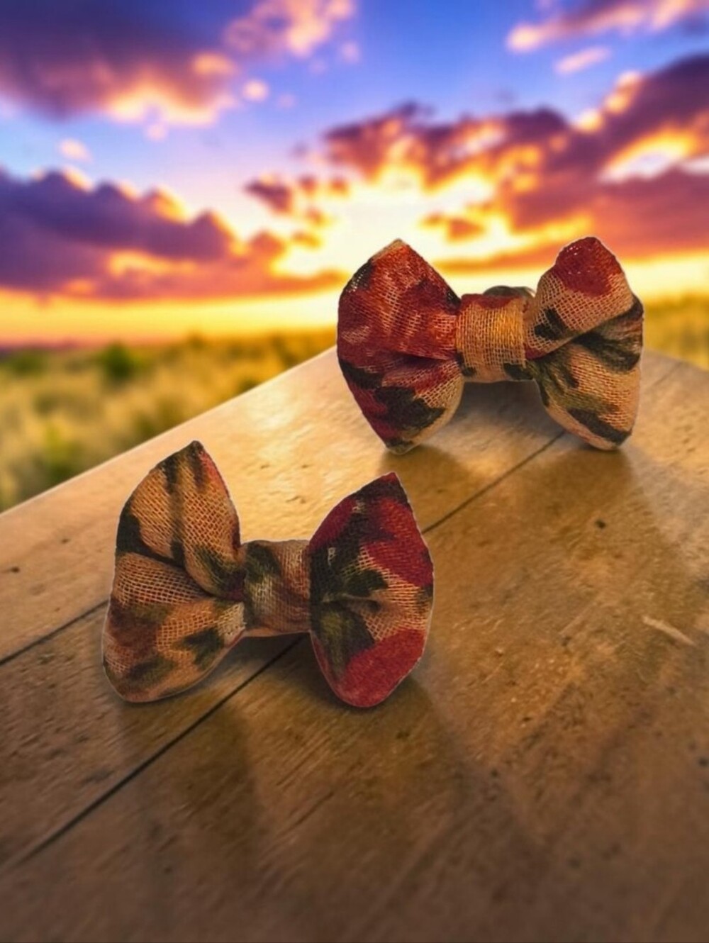 Floral Fabric Bow Earrings